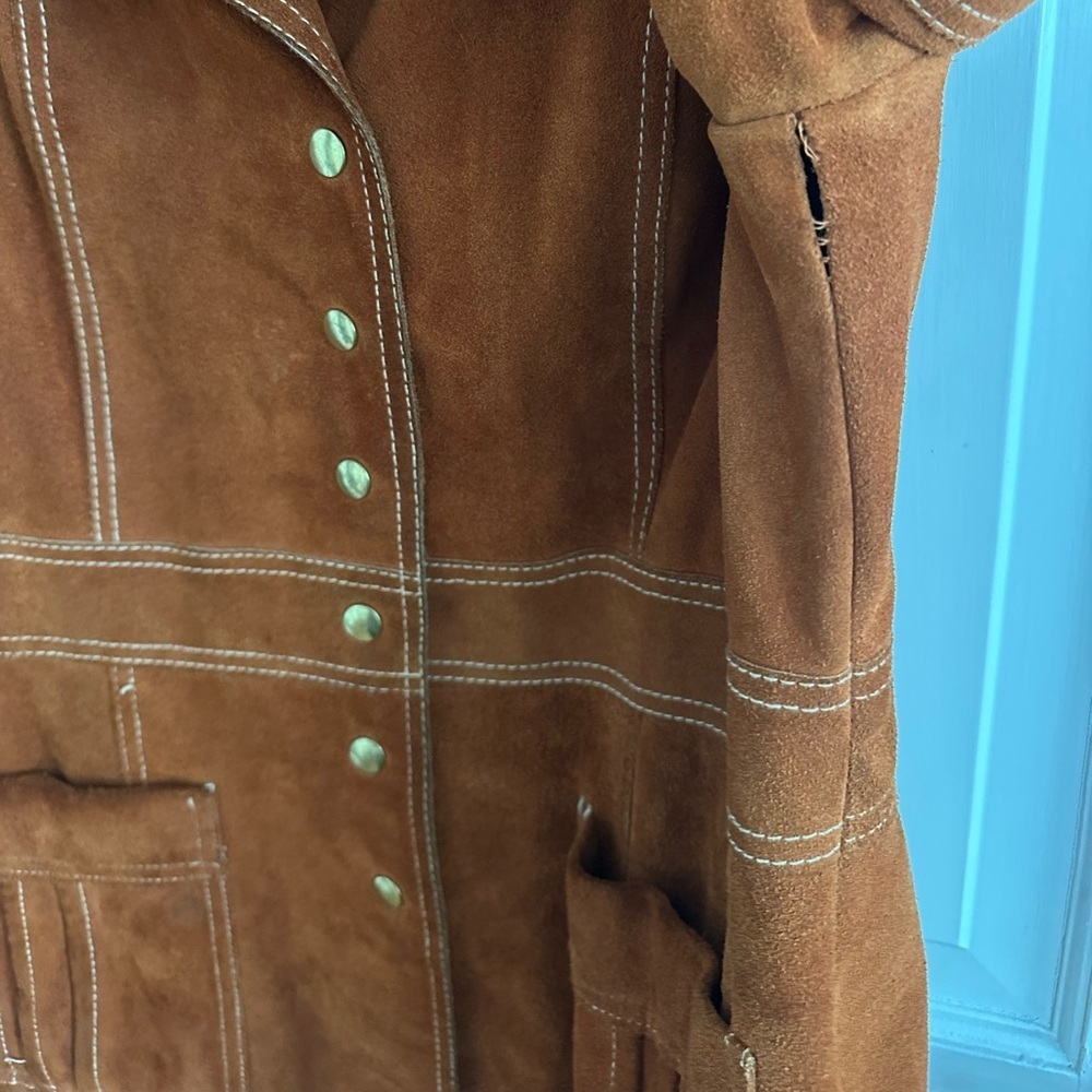 Leathercraft vintage 70’s genuine leather snap button coat - Picture 7 of 11